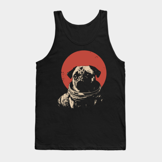 Cosmic Wrinkles Pug Astronaut Tank Top by TuncGK