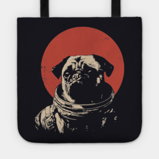 Cosmic Wrinkles Pug Astronaut Tote