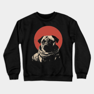 Cosmic Wrinkles Pug Astronaut Crewneck Sweatshirt