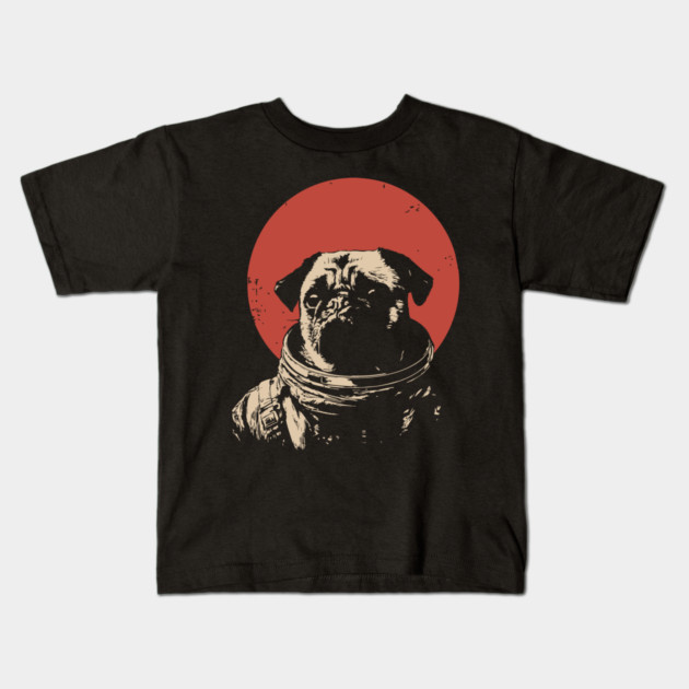 Cosmic Wrinkles Pug Astronaut Kids T-Shirt by TuncGK