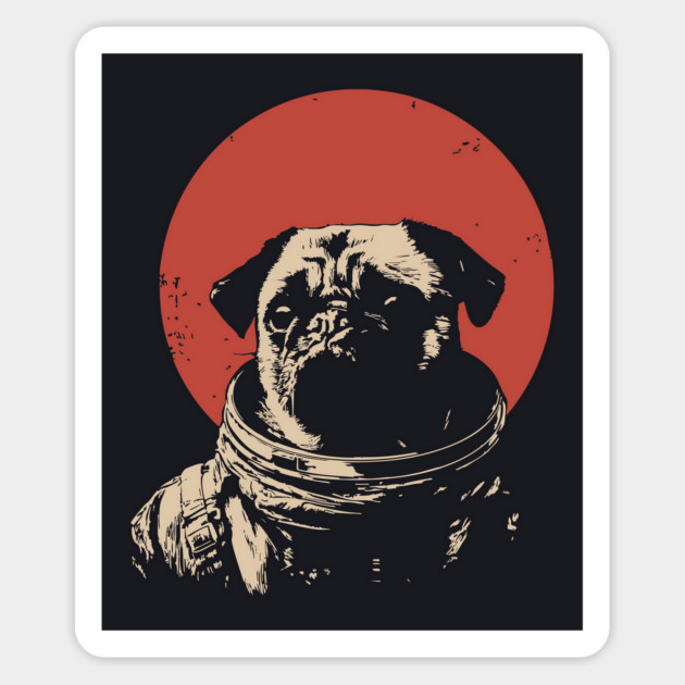 Cosmic Wrinkles Pug Astronaut Magnet by TuncGK