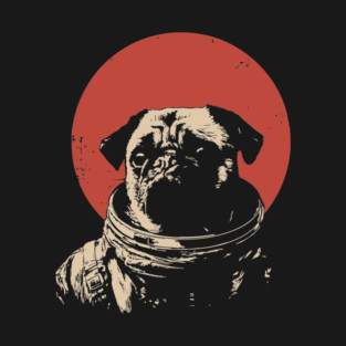 Cosmic Wrinkles Pug Astronaut T-Shirt