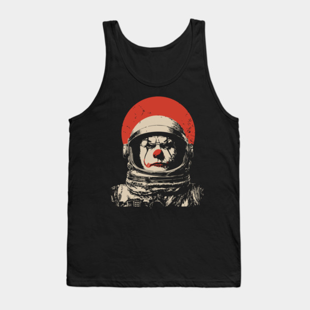 Creepy Cosmic Clown Astronaut Tank Top by TuncGK