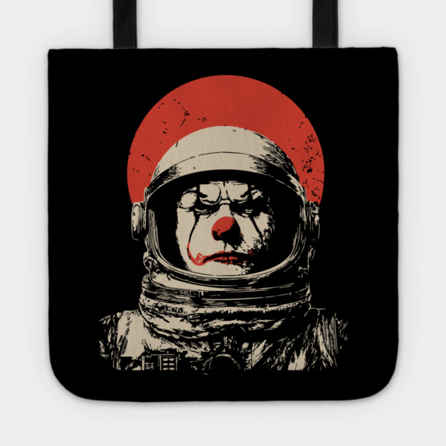 Creepy Cosmic Clown Astronaut Tote by TuncGK