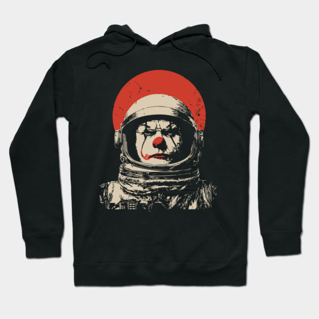 Creepy Cosmic Clown Astronaut Hoodie by TuncGK
