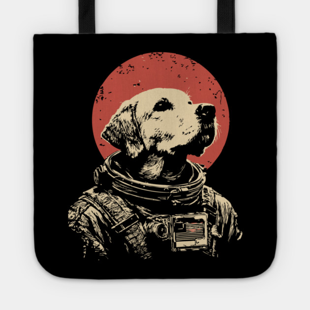 Cosmic Good Boy Retriever Astronaut Tote by TuncGK