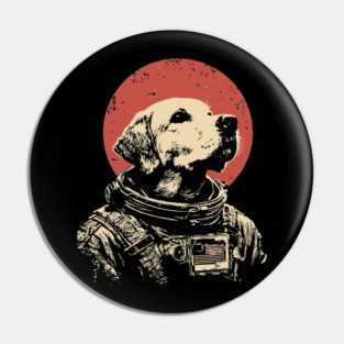 Cosmic Good Boy Retriever Astronaut Pin