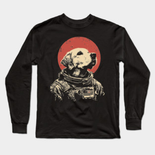 Cosmic Good Boy Retriever Astronaut Long Sleeve T-Shirt