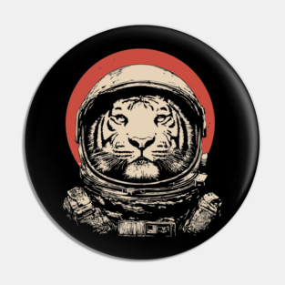Stellar Stripes Tiger Astronaut Pin