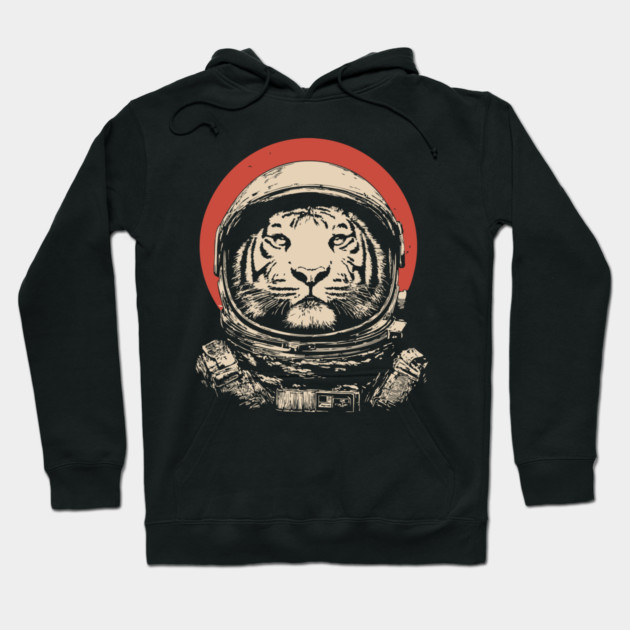 Stellar Stripes Tiger Astronaut Hoodie by TuncGK