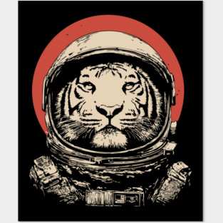 Stellar Stripes Tiger Astronaut Posters and Art