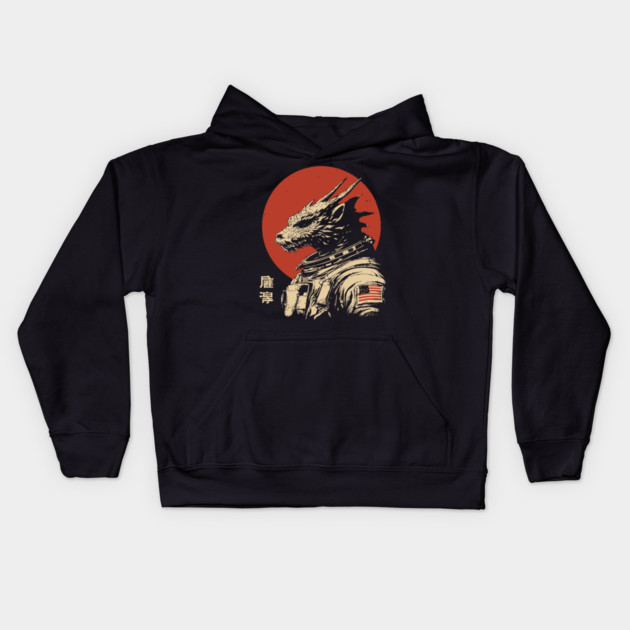 Galactic Dragon Astronaut Warrior Kids Hoodie by TuncGK