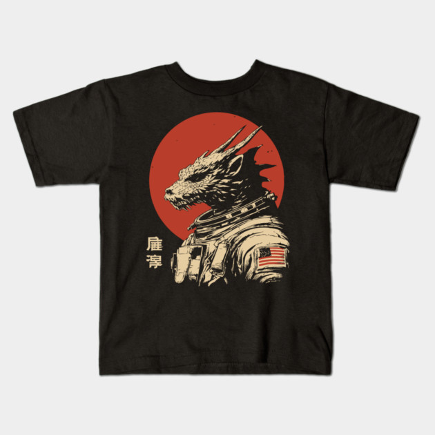 Galactic Dragon Astronaut Warrior Kids T-Shirt by TuncGK
