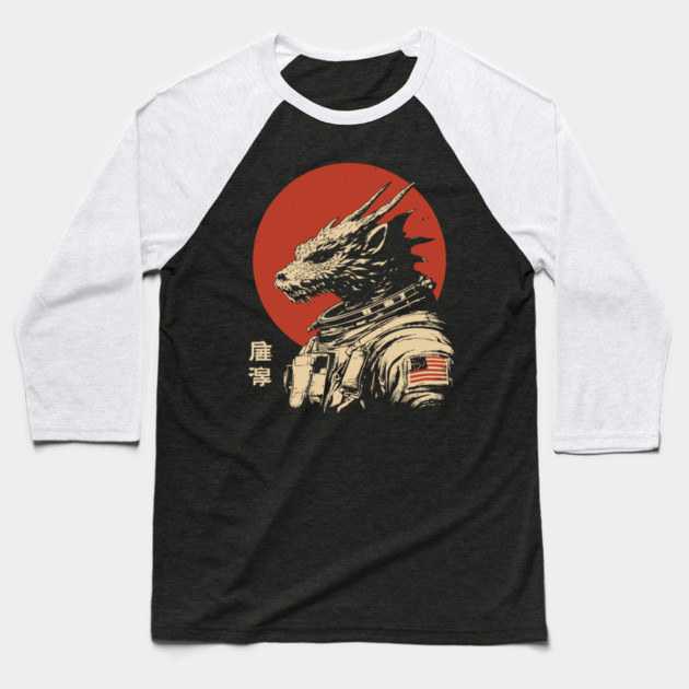 Galactic Dragon Astronaut Warrior Baseball T-Shirt by TuncGK