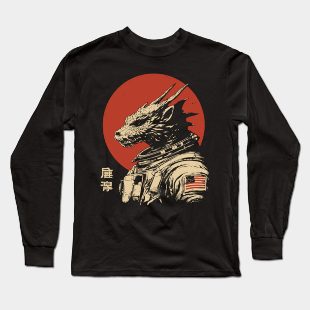 Galactic Dragon Astronaut Warrior Long Sleeve T-Shirt by TuncGK