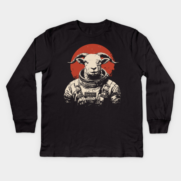 The G.O.A.T. Astronaut Kids Long Sleeve T-Shirt by TuncGK