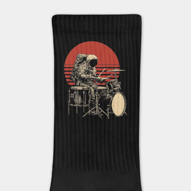 Retro Space Rock Astronaut Drummer by TuncGK