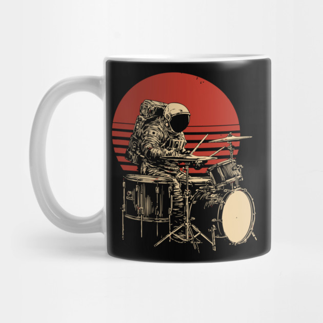 Retro Space Rock Astronaut Drummer by TuncGK
