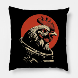 Galactic Cluck Chicken Astronaut Pillow