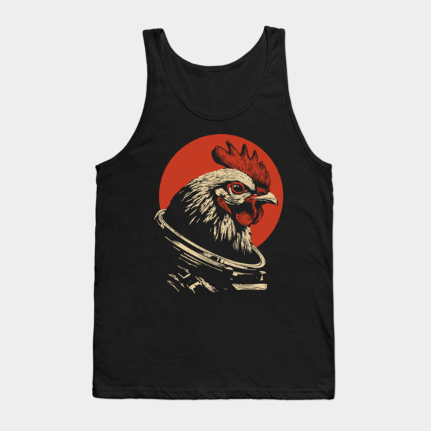 Galactic Cluck Chicken Astronaut Tank Top by TuncGK
