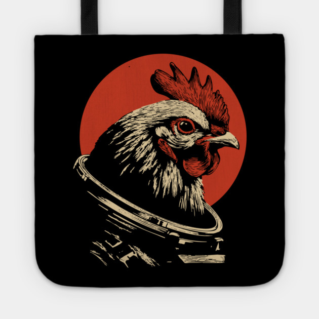 Galactic Cluck Chicken Astronaut Tote by TuncGK