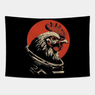 Galactic Cluck Chicken Astronaut Tapestry