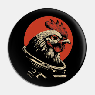 Galactic Cluck Chicken Astronaut Pin