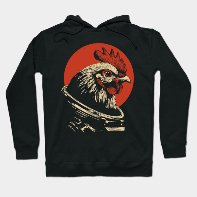 Galactic Cluck Chicken Astronaut Hoodie by TuncGK