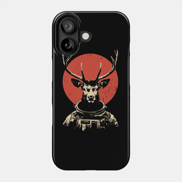 Celestial Stag Reindeer Astronaut Phone Case by TuncGK