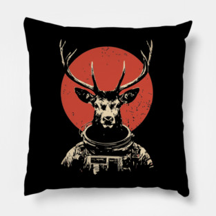 Celestial Stag Reindeer Astronaut Pillow