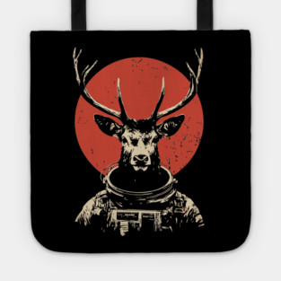 Celestial Stag Reindeer Astronaut Tote