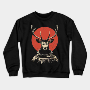 Celestial Stag Reindeer Astronaut Crewneck Sweatshirt