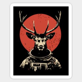 Celestial Stag Reindeer Astronaut Sticker