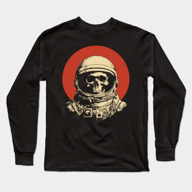 Dead in Space Astronaut Skull Long Sleeve T-Shirt by TuncGK