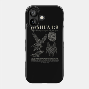 Joshua 1:9 Christian Artwork – Bible Verse Typography, Courage and Faith Design, Scripture Wall Art & Streetwear Graphic Phone Case