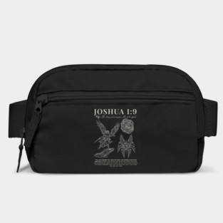 Joshua 1:9 Christian Artwork – Bible Verse Typography, Courage and Faith Design, Scripture Wall Art & Streetwear Graphic Bag
