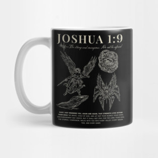 Joshua 1:9 Christian Artwork – Bible Verse Typography, Courage and Faith Design, Scripture Wall Art & Streetwear Graphic Mug