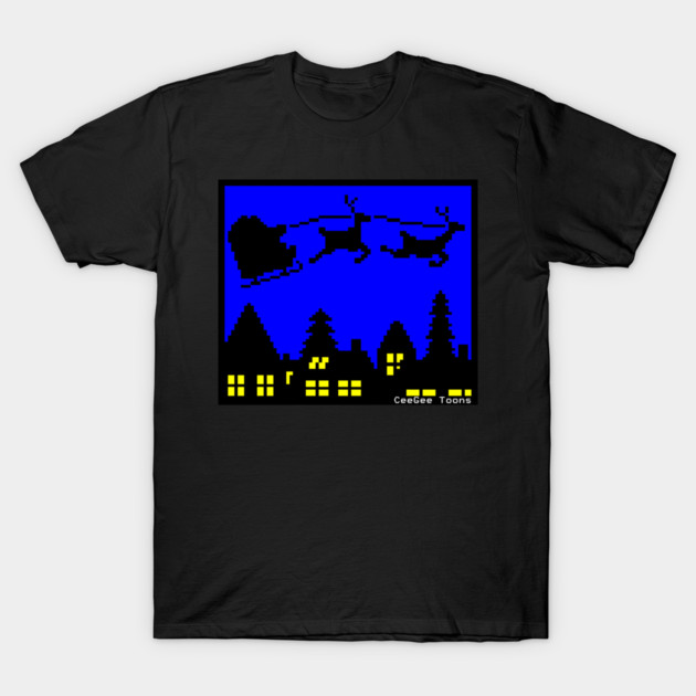 The Night Before Christmas - Teletext T-Shirt by CeeGeeToons