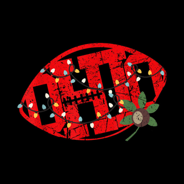 Vintage State of Ohio Football Shape Christmas Lights by Jazzar