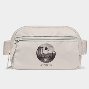 Athens Vintage Woodcut | Retro Acropolis & Parthenon Graphic Bag
