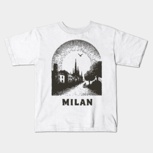 Milan T-Shirt | Vintage Duomo di Milano & City Street Tee Kids T-Shirt