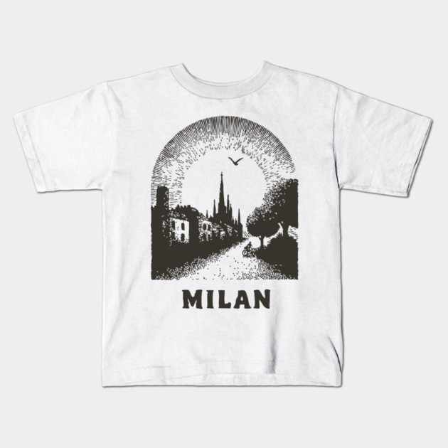 Milan T-Shirt | Vintage Duomo di Milano & City Street Tee Kids T-Shirt by TuncGK