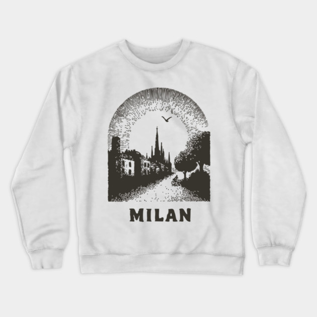 Milan T-Shirt | Vintage Duomo di Milano & City Street Tee Crewneck Sweatshirt by TuncGK