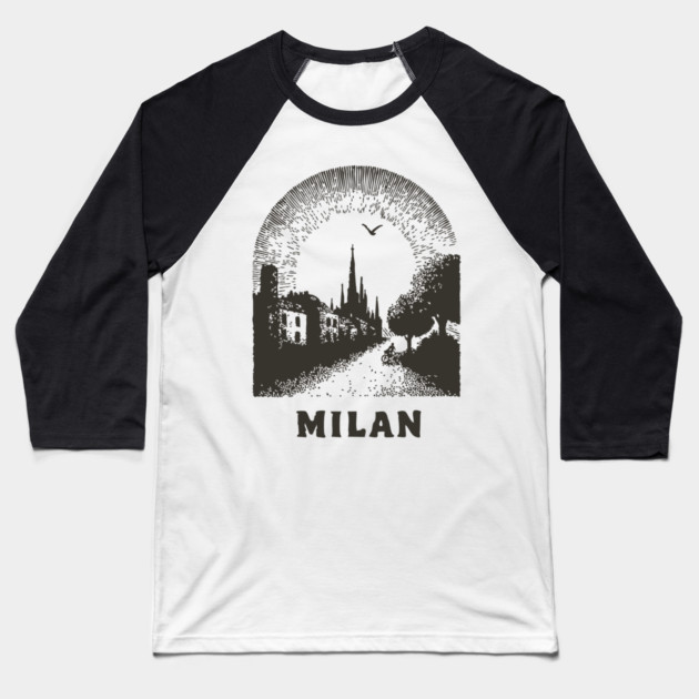 Milan T-Shirt | Vintage Duomo di Milano & City Street Tee Baseball T-Shirt by TuncGK