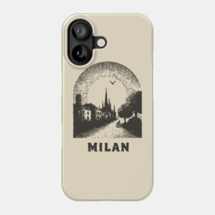 Milan T-Shirt | Vintage Duomo di Milano & City Street Tee Phone Case