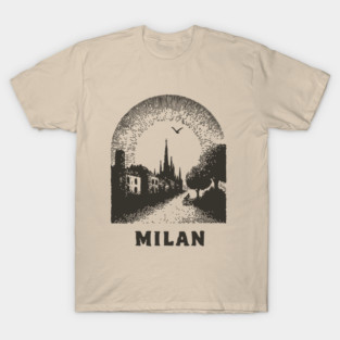 Milan T-Shirt | Vintage Duomo di Milano & City Street Tee T-Shirt