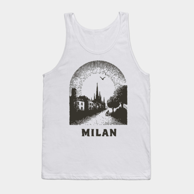 Milan T-Shirt | Vintage Duomo di Milano & City Street Tee Tank Top by TuncGK