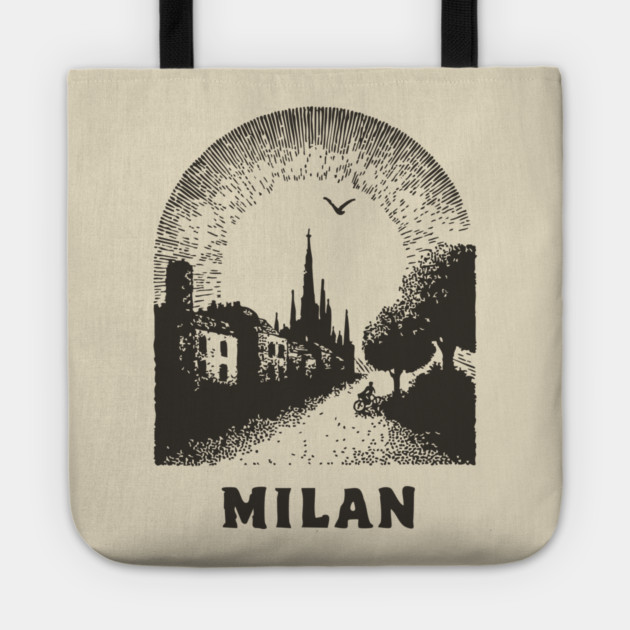 Milan T-Shirt | Vintage Duomo di Milano & City Street Tee Tote by TuncGK