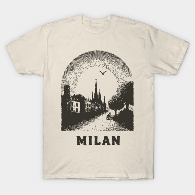 Milan T-Shirt | Vintage Duomo di Milano & City Street Tee T-Shirt by TuncGK