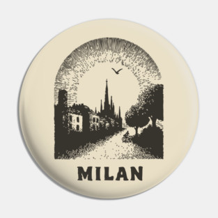 Milan T-Shirt | Vintage Duomo di Milano & City Street Tee Pin